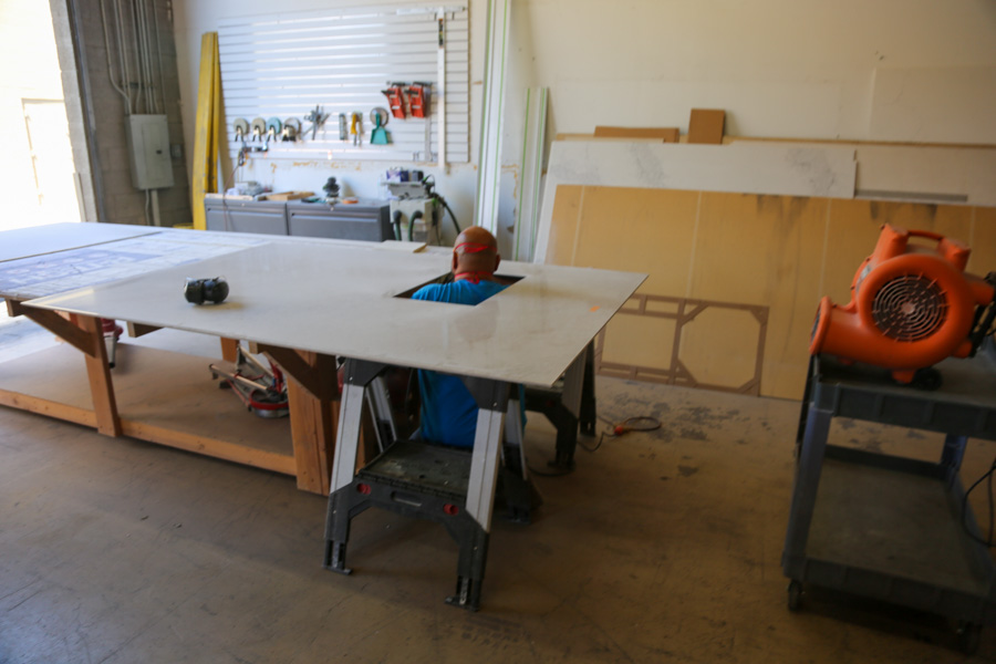 Orange Cactus Remodeling's in-house shop fabricating materials for a whole-home remodel, serving Gilbert, AZ